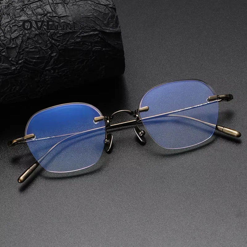 

2025 Ultralight pure Titanium Glasses Frame for Men Women New Rimless Square Eyeglasses frames Frameless Eyewear spectacles