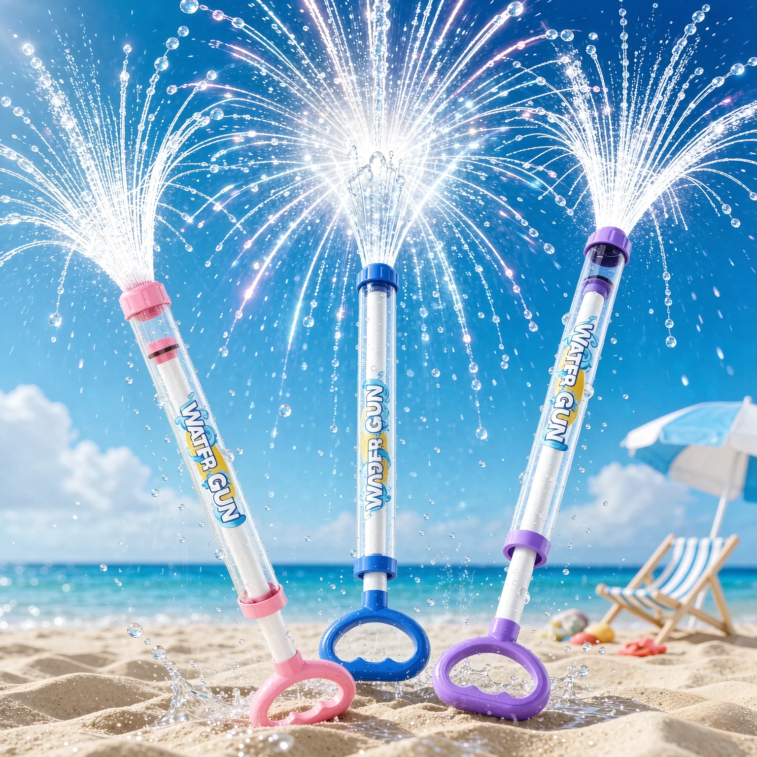 Pull‑Action Water Blaster Shooter Multi‑Jet Scattering Water Spray Toy for Kids Summer Outdoor Beach Pool Water Fighting Game