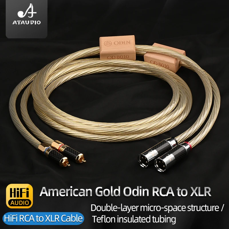 HiFi Gold ODIN RCA to XLR Male Female  Audio Cable 8N OCC Silver Mixed Amplifier Balanced 2RCA to 2XLR Cable