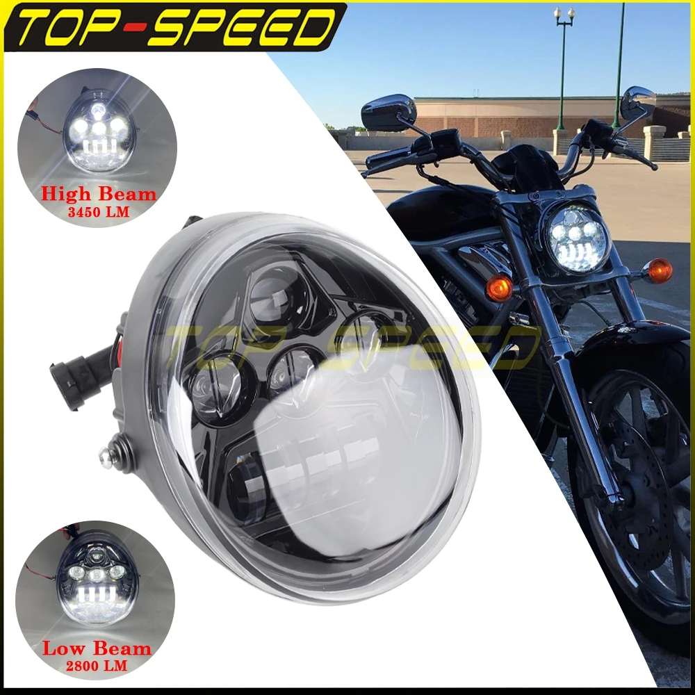 

Motorcycle V-Rod LED Headlight 60W HI/Low Beam Front Head Lamps For Harley V Rod VRSC VRSCB VRSCF VRSCSE VRSCR VRSCX 2002-2017
