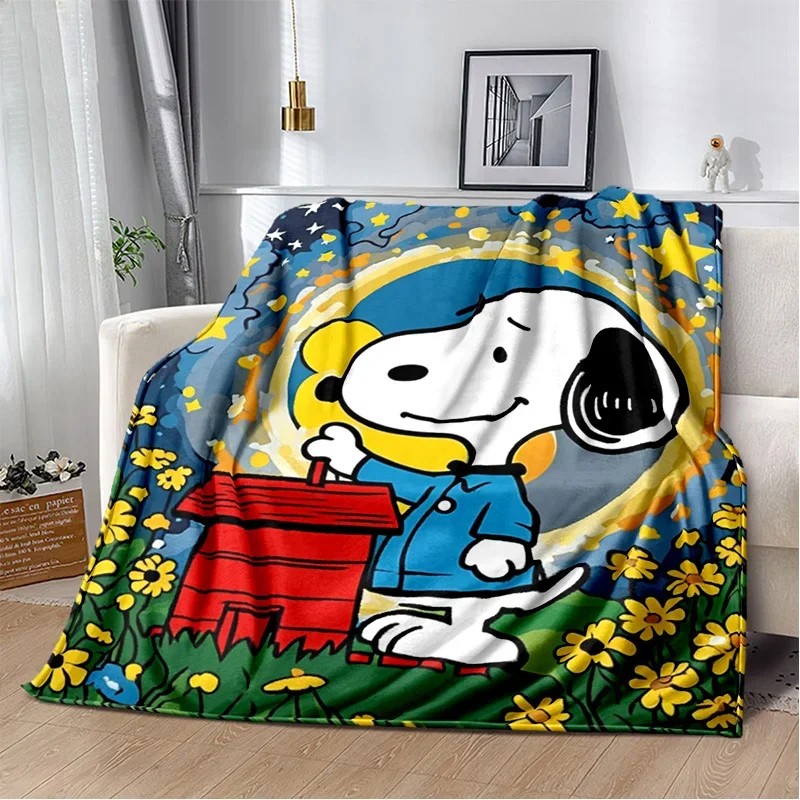 Retro Snoopy Kawaii Dog Soft Plush Blanket,Cartoon Flannel Blanket Throw Blanket for Living Room Bedroom Sofa Cover Kids Gift