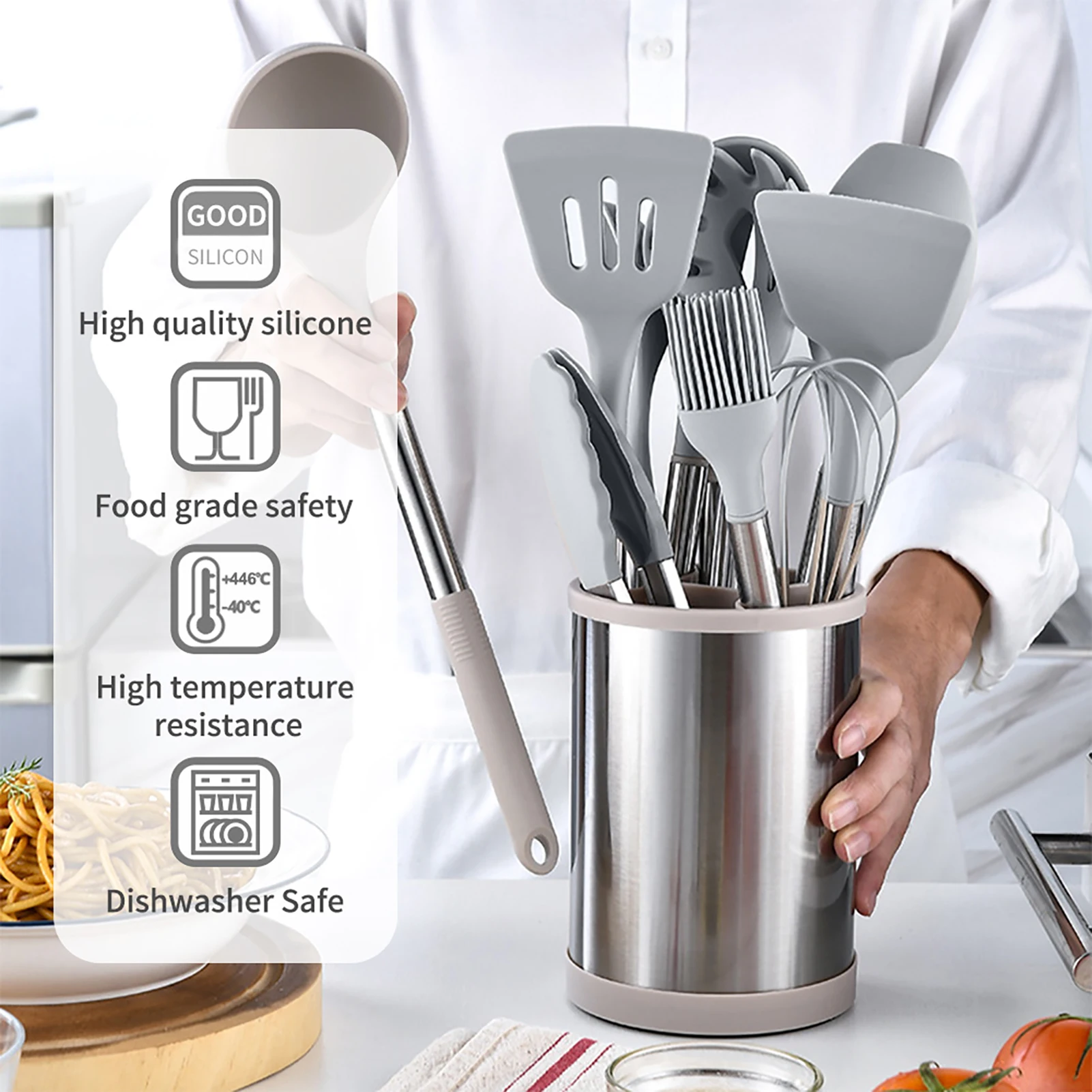 Kitchen Utensils Set Silicone - Home Cooking Utensil Set ulasan dan harga