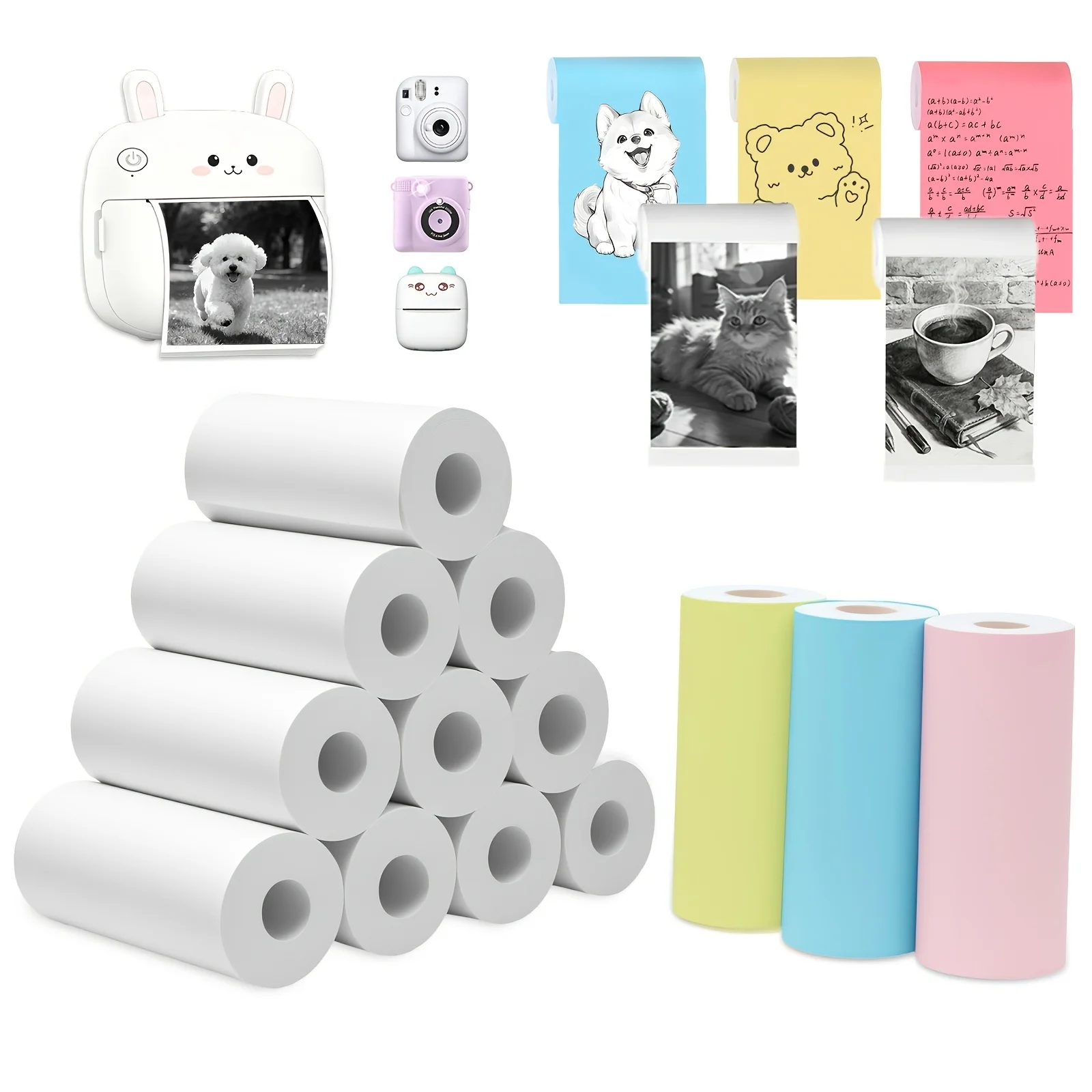 *7*25Mm Thermal Label Paper, Inkless High-Definition Color Roll Paper, Suitable for Mini Printers, Instant Print Children's Camera Photo Paper