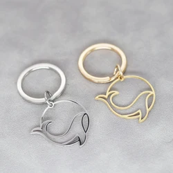 Fashion Ocean Whale Keychain Bohemian Sea Animal Pendant Key Chains For Women Men Stainless Steel Keyring Birthday Gift