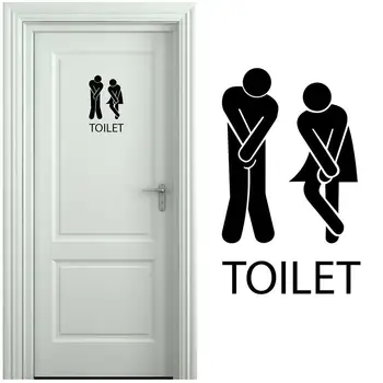 Creative Funny Toilet Wall/Door Stickers Bathroom Decoration Waterproof Decals Vinyl Wallpaper Poster Home Decor The Wall O E0O8 1