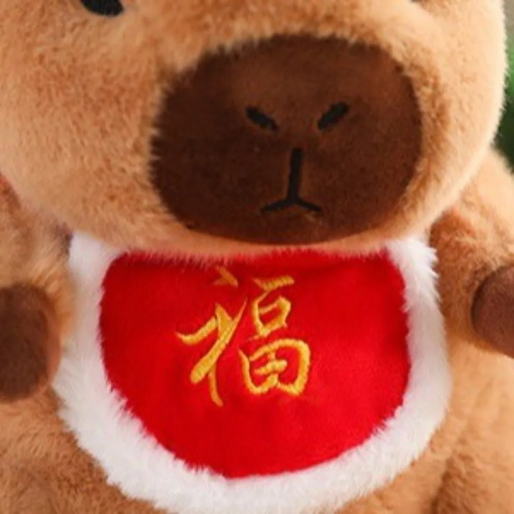 ตุ๊กตาคาปิบาร่าแสนรวย ตุ๊กตาคาปิบาร่าการ์ตูนน่ารัก ตุ๊กตาคาปิบาร่าแต่งตัวฟูฟ่อง ตุ๊กตาคาปิบาร่าขนปุย ของเล่นคริสต์มาส