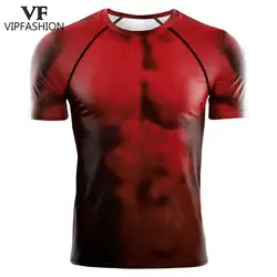 Vip Mode Compressie Mannen Tee Shirts Strakke Workout Wear Rood Zilver Grijs Spier Gedrukte T-shirt Man Outdoor Oefening Top