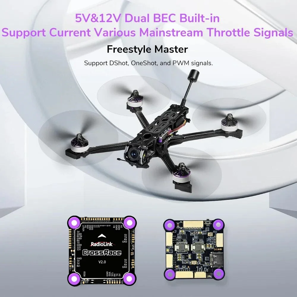 Radiolink CrossRace Flugcontroller 12 APM-Kanäle Kompatibel mit Vier-in-Eins Elektrischer Steuerung und 2-8 Achsen Multirotor – Detail 10
