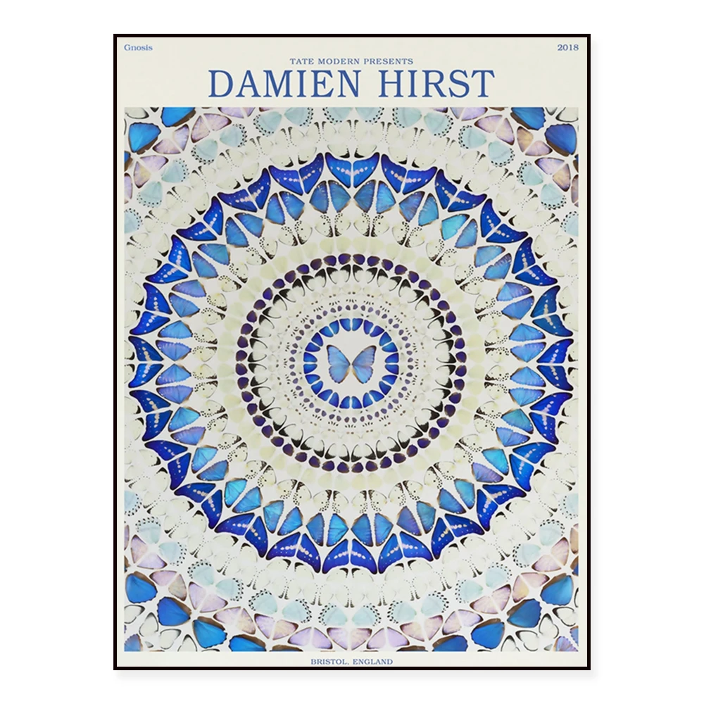 Damien Hi RST stone canvas print, St Peter's Basilica, Cardinal butterfly lithograph, blue butterfly lithograph poster wall deco