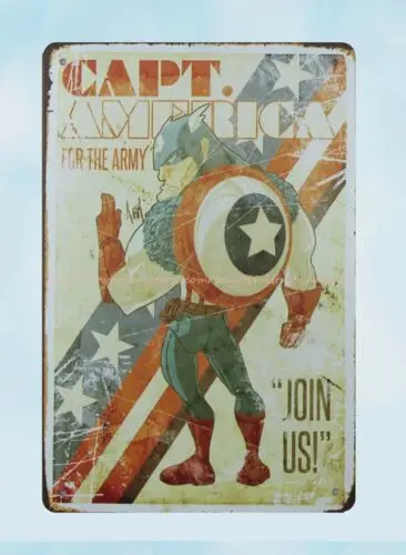 Captain Amarica for The Army Join Us metal tin sign desk plaques