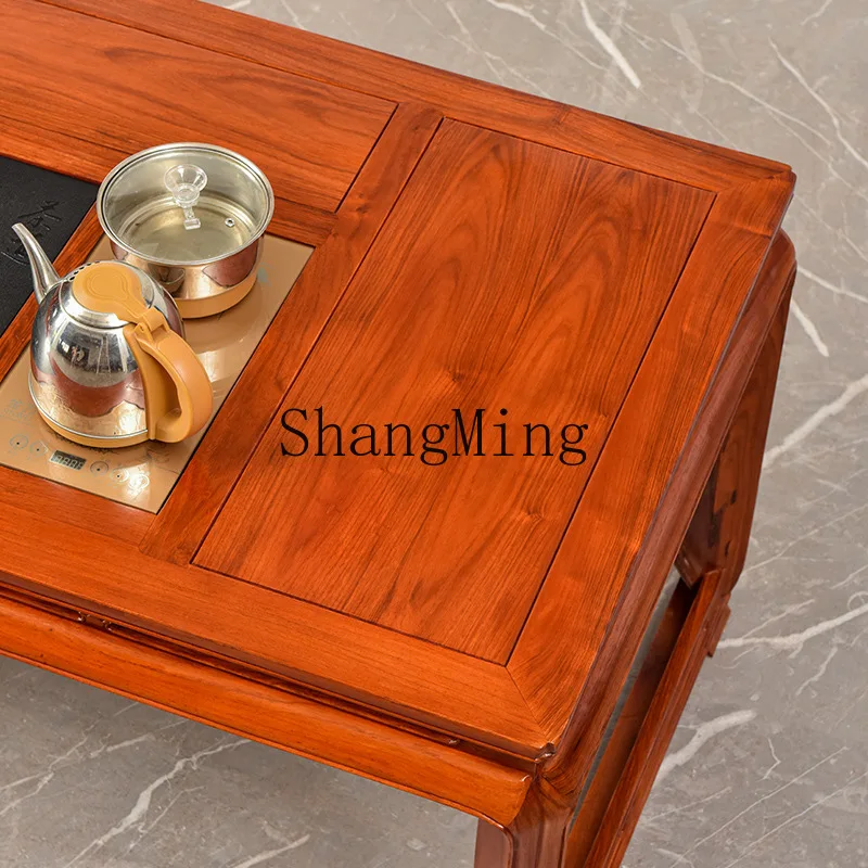 SM new dining table rectangular dining painting case new Chinese solid wood office table and chair combination home