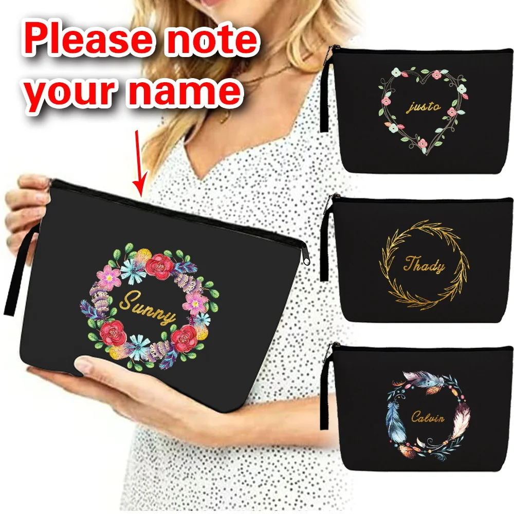 

Personalized Customization Name Makeup Bag Handbag Storage Bag Portable Travel Cosmetic Bag Customized Product