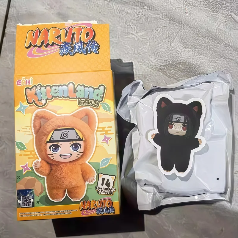 Neue Eaki Naruto V3 Kitten Land Serie Plüsch-Blindbox Itachi Sasuke Obito Vinyl-Puppe Figur Spielzeug Peripherie-Geschenk zum Geburtstag