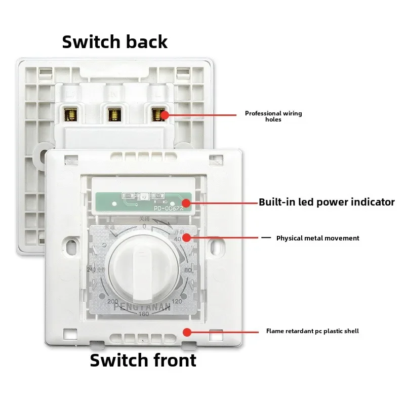 Suitable for 86 type mechanical time delay switch countdown