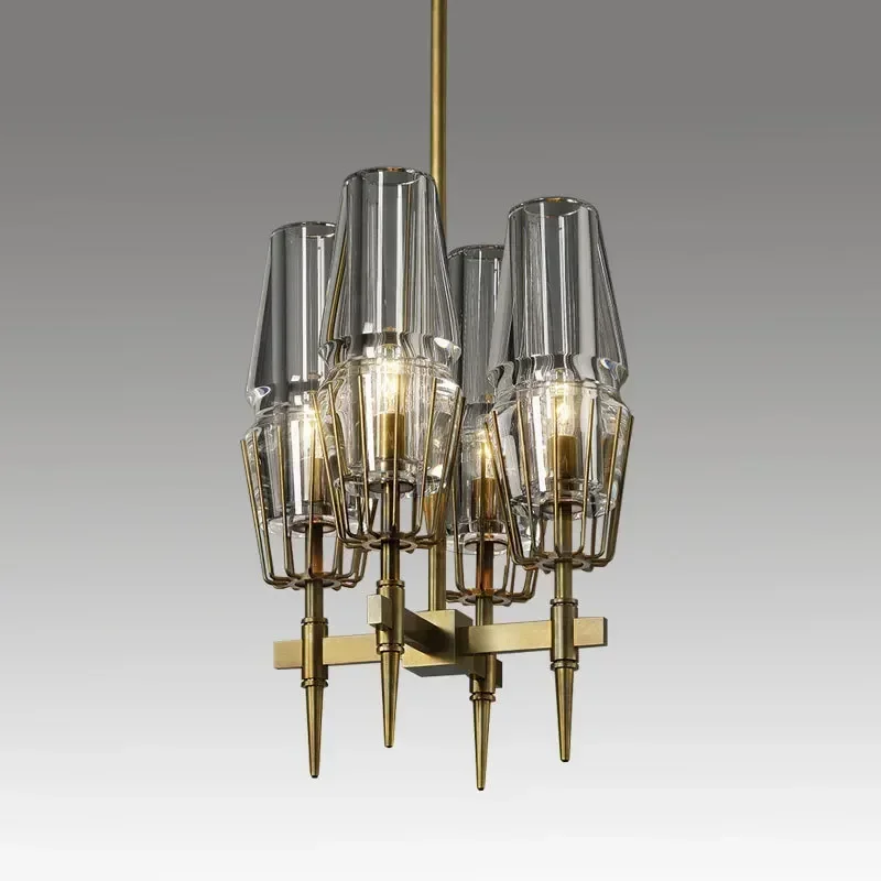 

Modern Loft Glass Ceiling Chandelier Luxury Pendant Light for Dining Living Room Bedroom Restaurant Elegant Crystal Decor