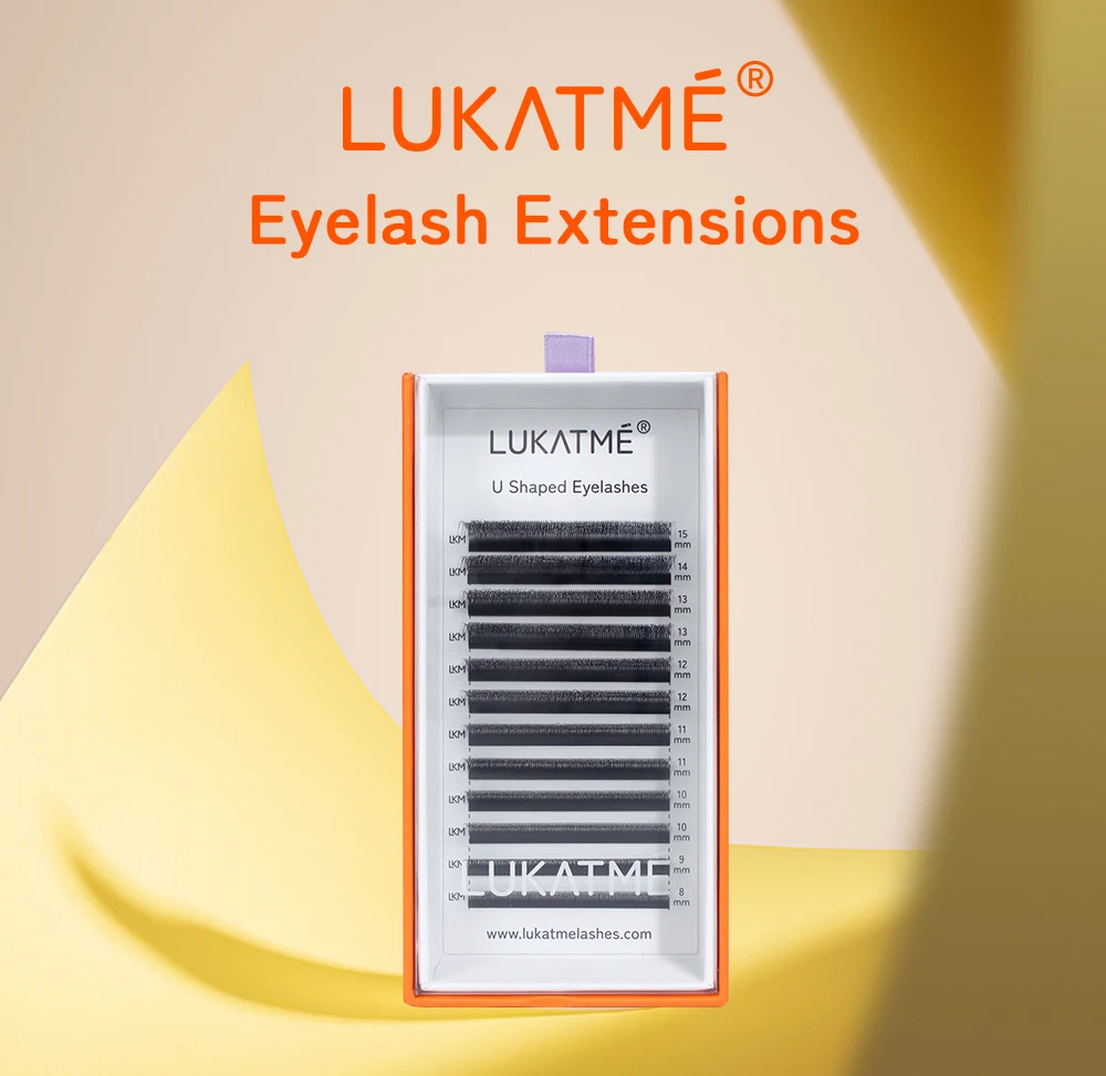 LUKATME U-Form 4D Kleeblatt Wimpernverlängerungen, vorgefertigte Fächer, schwarze D-Curl, weiche, voluminöse, leicht zu fächernde Wimpern 8-15mm für den Salon – Detail 1