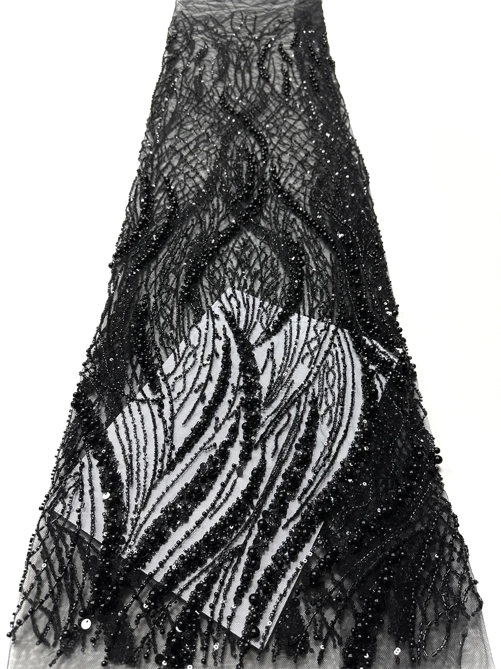 Высококачественная африканская кружевная ткань с большим бисером, 2025, французское кружево с вышивкой блестками, нигерийское женское модное вечернее платье, вечернее шитье