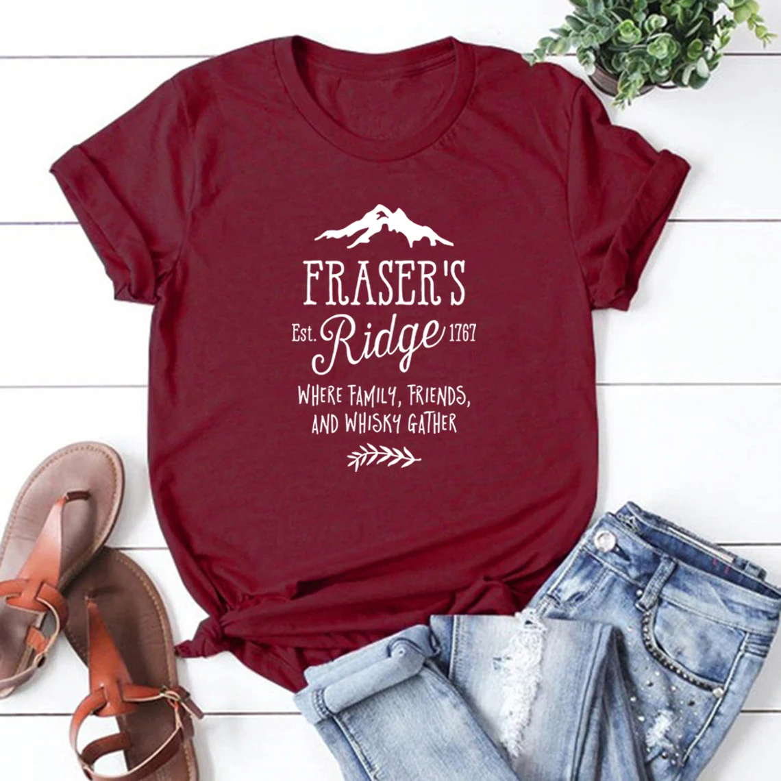 Fraser Ridge T Shirt Outlander Shirt Outlander Tv Series T-Shirt Funny Family Trip Shirts Women Graphic T Shirts Casual Tops Tee