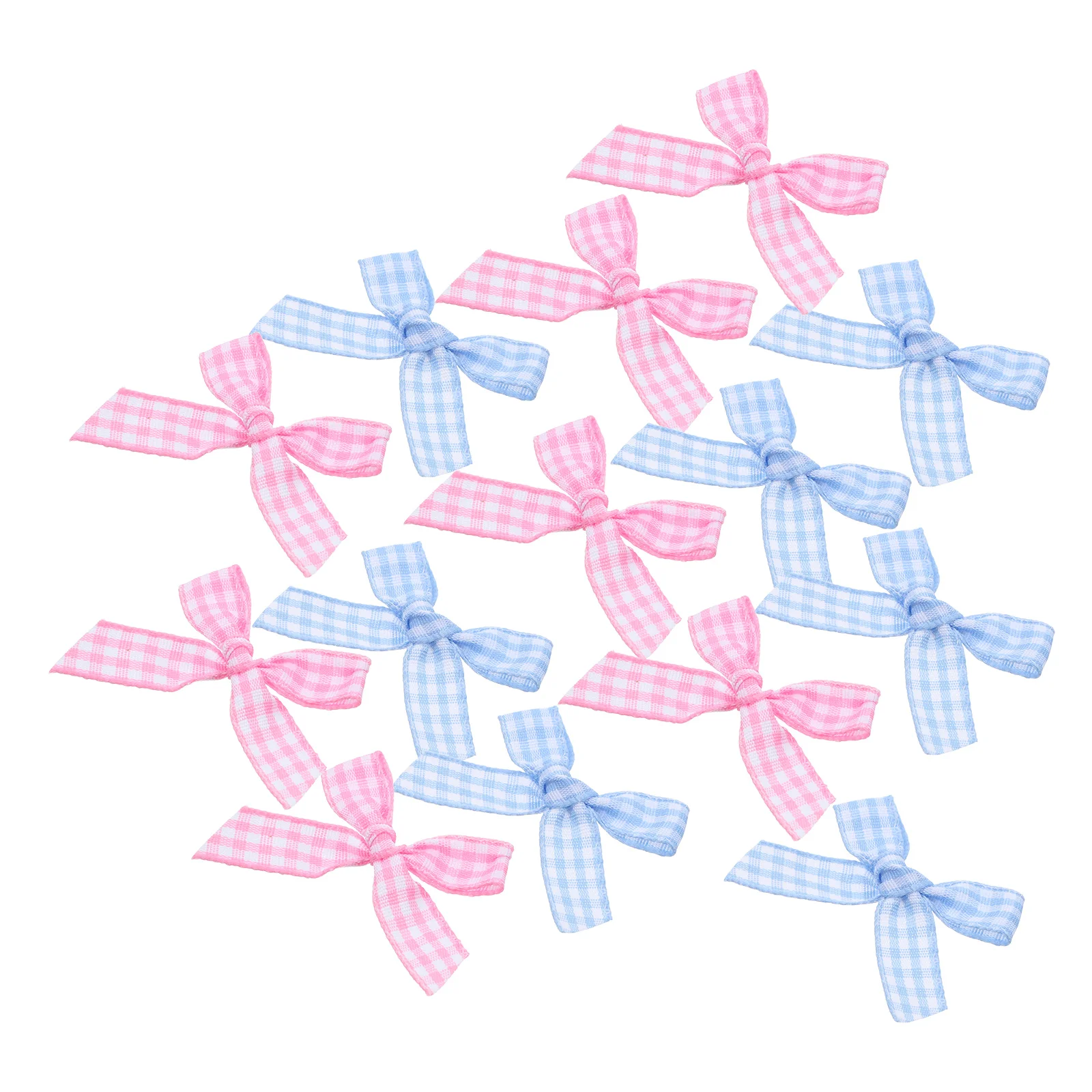 

100 Pcs Mini Polyester Bows for Crafting Decorative Bowknots DIY Gifts Box Accessories Sewing Charms Plaid Design
