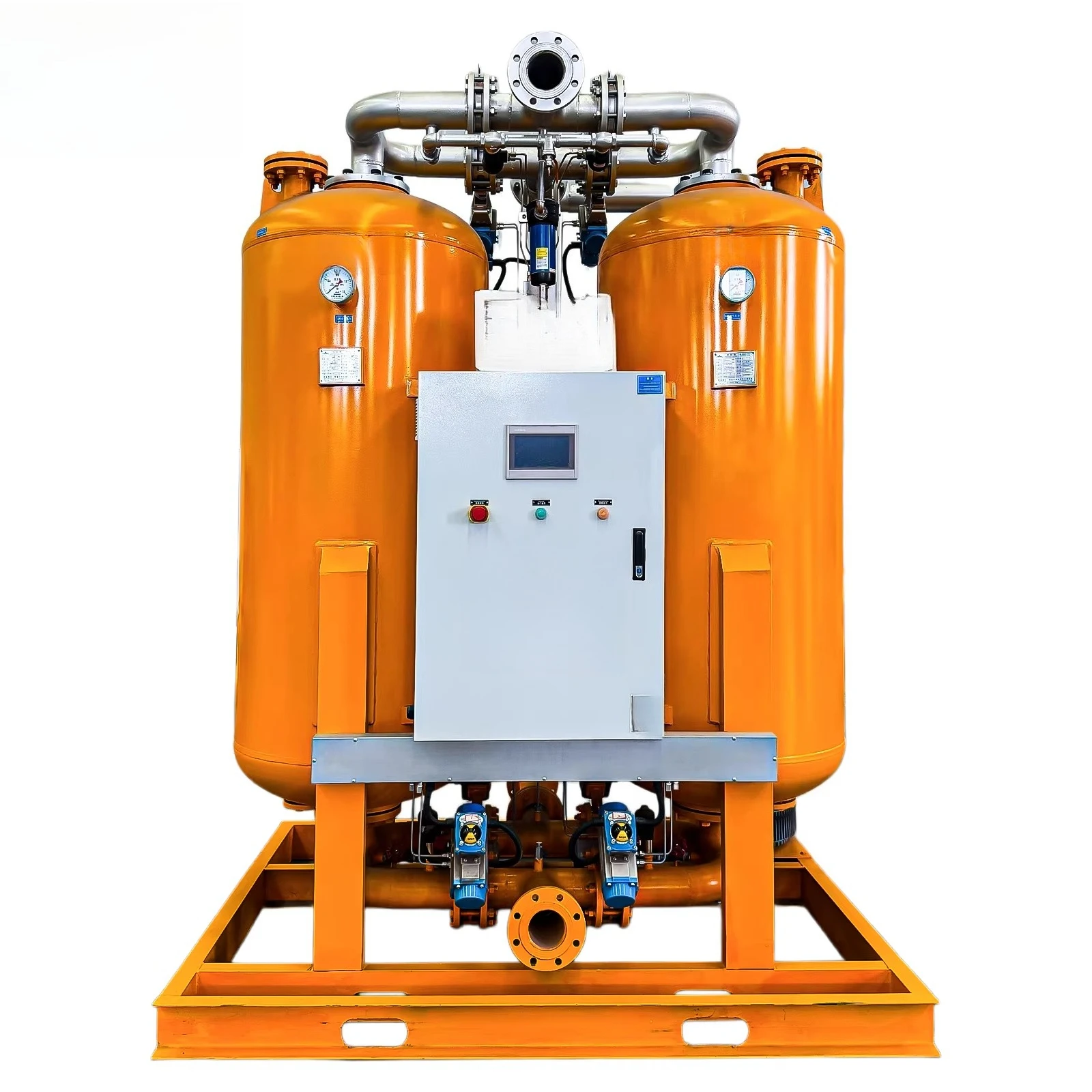 38Nm/min Blower Heated Adsorption Air Dryer for Industrial Compressors Zero Purge Low Dew Point Desiccant Compressed Air Dryer