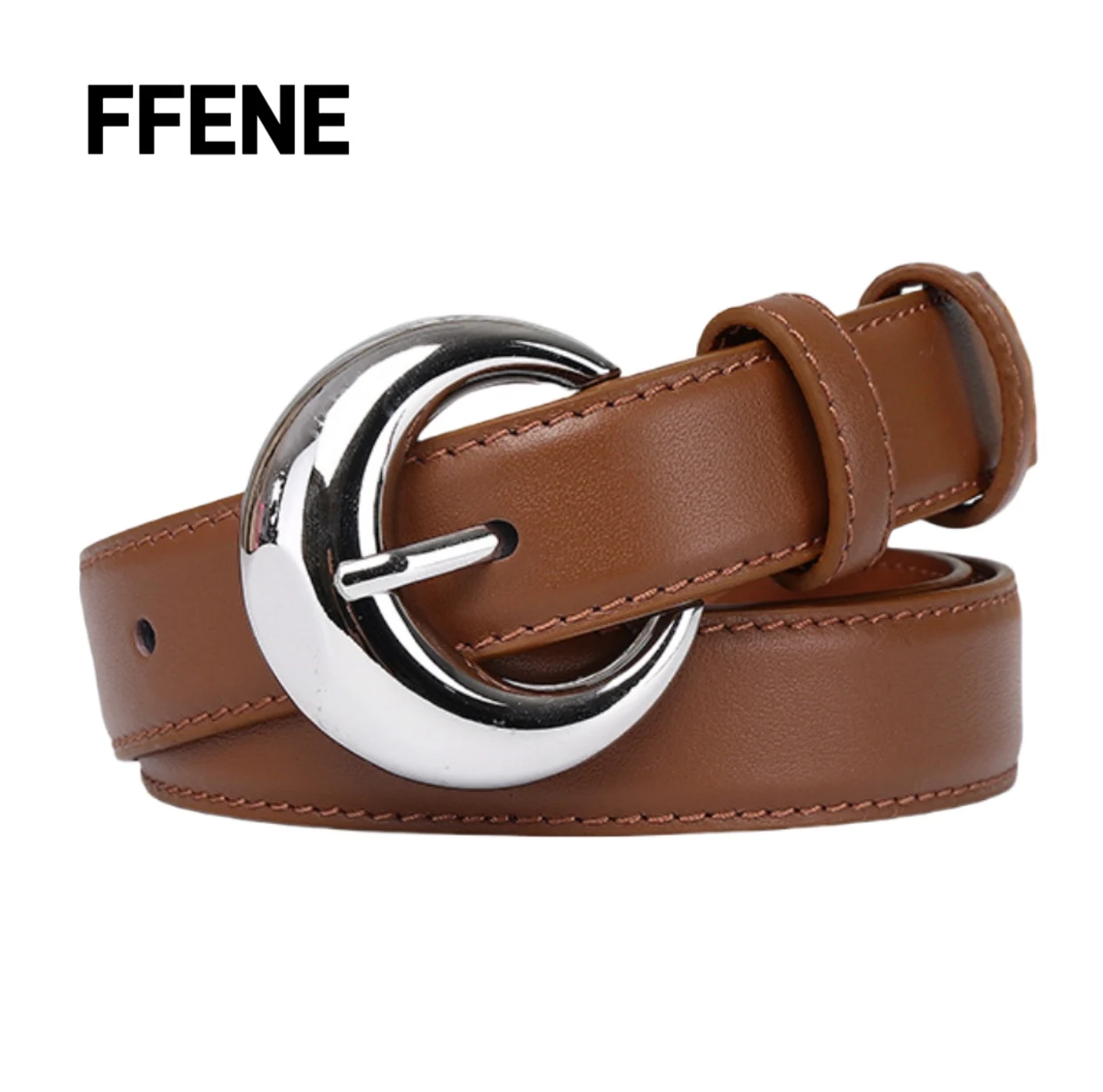 

Simple, fashionable, versatile, luxurious, high-end, first-layer cow leather buckle belt, women's genuine leather pants belt
