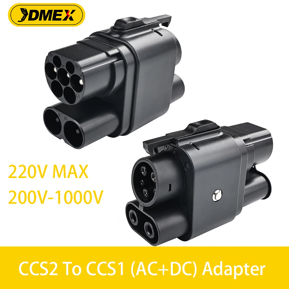 JDMEX CCS 2 to CCS1 EV Charging Adapter 200A DC Electric Vehicle Charging Adapter Convertor for Car Charger IP54 Waterproof