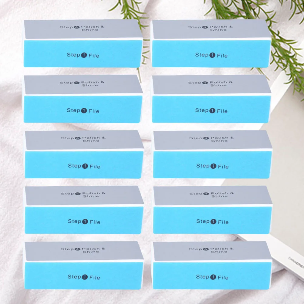 10 個ネイルバッファーファイル四面研磨ブロックネイルアートマニキュアウォールナットウッドサンディングツールアートワークポリッシャーボディスポンジ