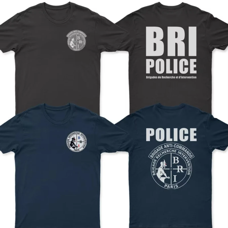 Brigade française recherche Intervention Brigade BRI Anti-commando T-Shirt 100% coton col rond manches courtes décontracté hommes T-shirt