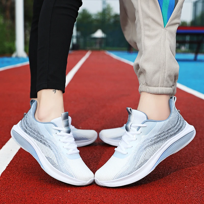 Student breathable shock-absorbing running shoes Men's lightweight Women's jump rope soft elastic pair sneakers women's