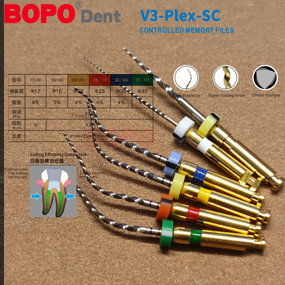 Dental Flexible Niti Golden Endodontic Files With Heat Activation Engine Use Dentist Drills Instrument 04 06 Taper 1504# 25MM