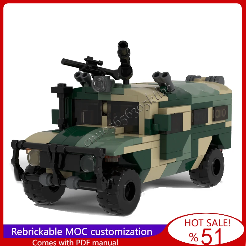 242 Elementy MOC Wielofunkcyjny Terenowy Model Pojazdu GAZ Tigr w Skali 1:40, Zrób To Sam, Edukacyjny, Kreatywny Zestaw dla Dzieci, Popularny Prezent