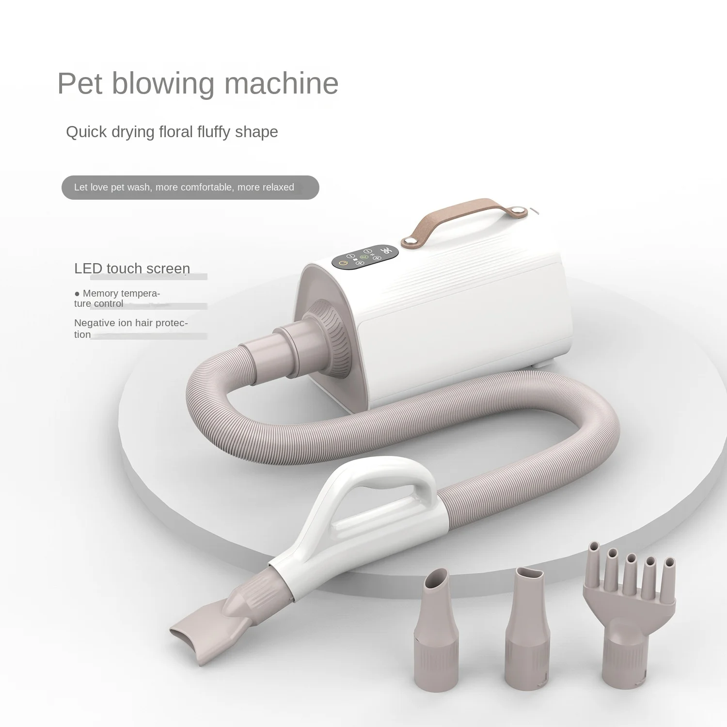 

Pet Hair Dryer Household Cat Hair Dryer Dog Negative Ion High Power Touch Screen Dryer Pet Products Low Noise Cat Products