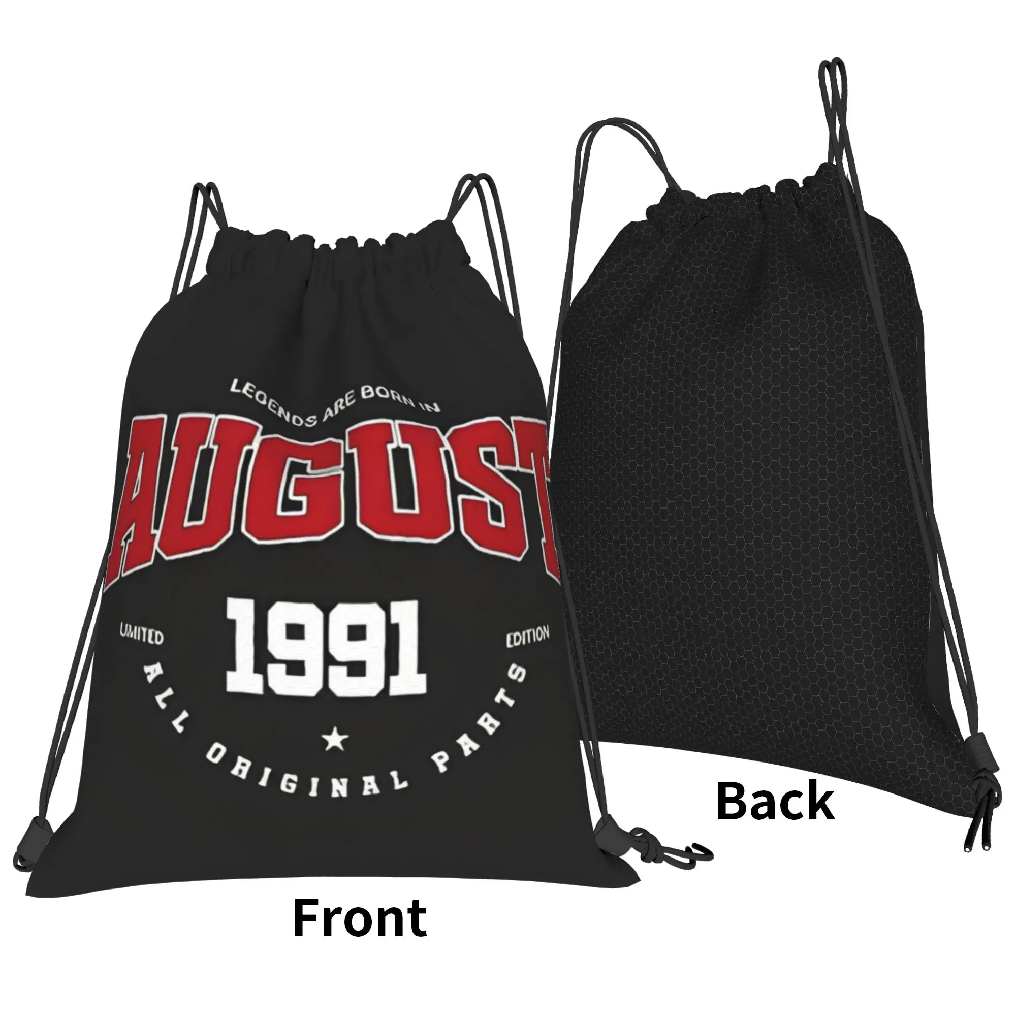August Legends 1991 Youth Day Portable Hiking Drawstring Bags Riding gym Backpack gift Storage Sack Lightweight Backpacks