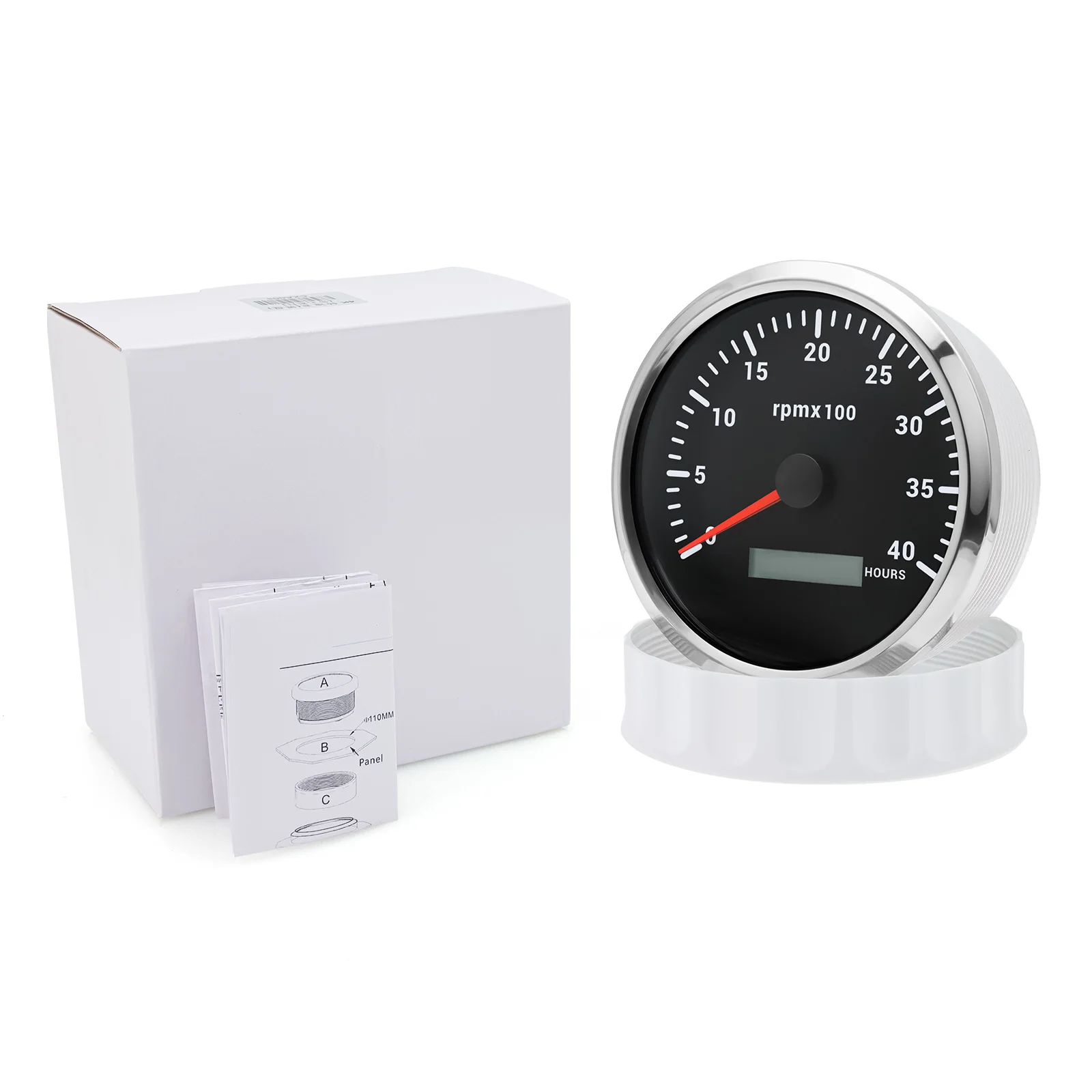 Customized 110mm Tachometer With LCD Hour Meter 3000~8000RPM 7 Color Backlight Tacho Gauge RPM Meters For Diesel Engine
