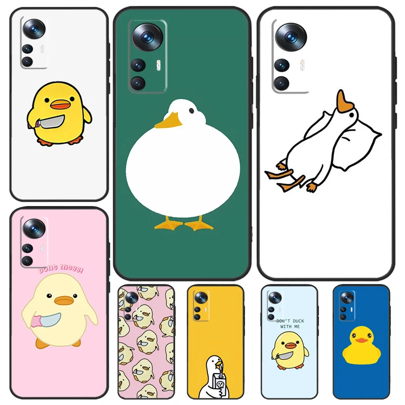 Cartoon Duck Knife Case For Xiaomi 14 13 11T 12T 13T Pro 12 Lite 12X POCO X3 X5 Pro X4 F4 M5 M5s F3 F5 Cover