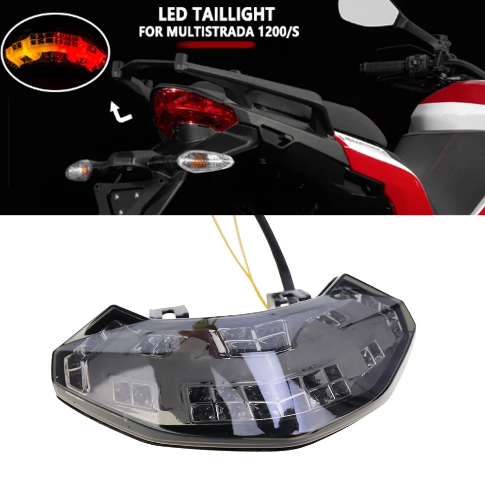 Motorcycle Accessories Integrated LED Rear Tail Light Brake Turn Signals Lamp Fit For Ducait Multistrada 1200 1200S 2010-2014