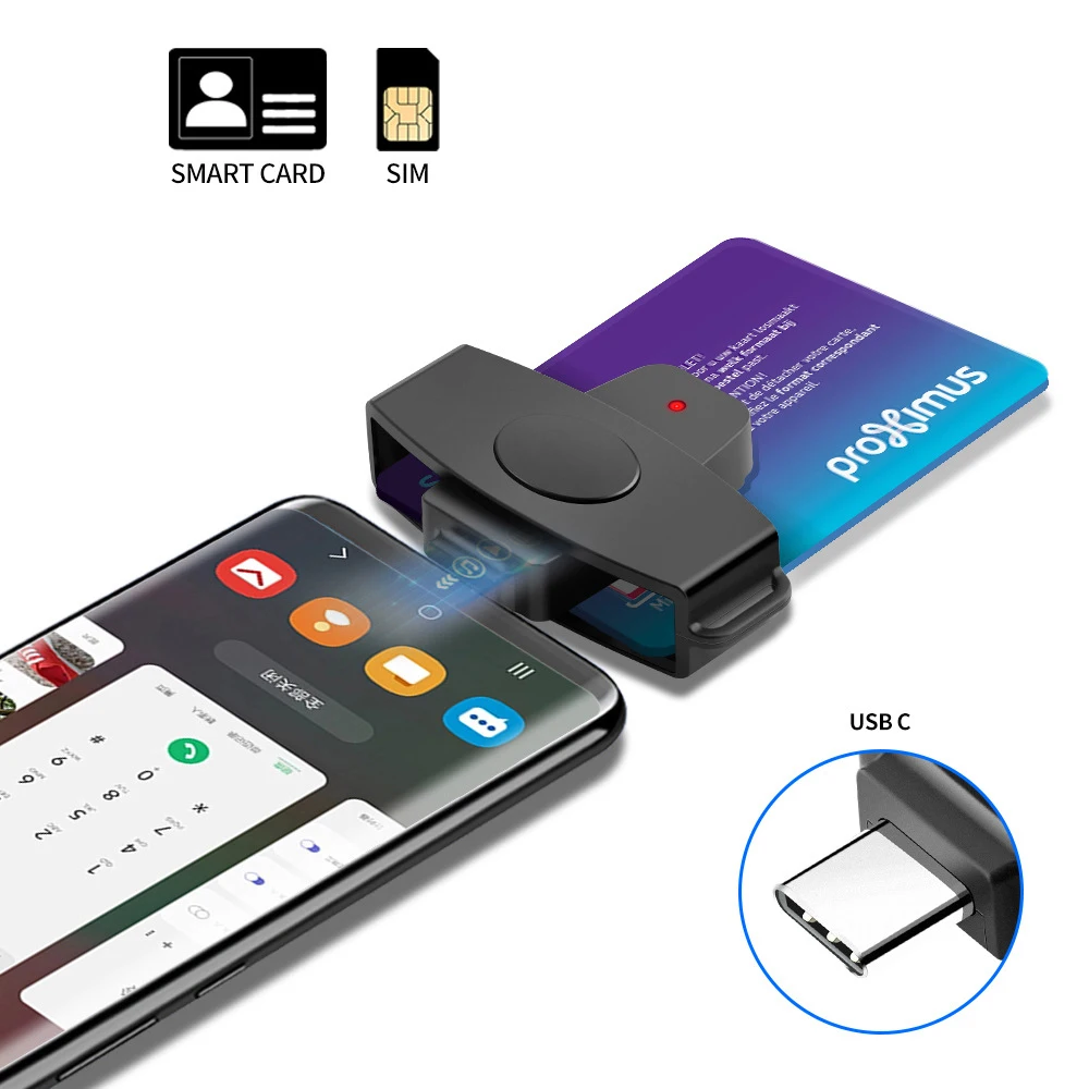 3-1PC 휴대용 Type-C 스마트 카드 리더기 카드 리더기 어댑터 은행 세금 신고 액세서리 Windows OS 은행 세금 지원