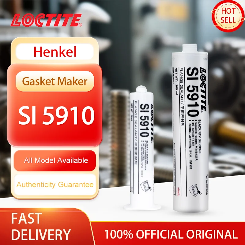 100% Original Loctite SI 5910 RTV sellador de brida sellador de goma de silicona negra sellador de junta líquida adhesiva