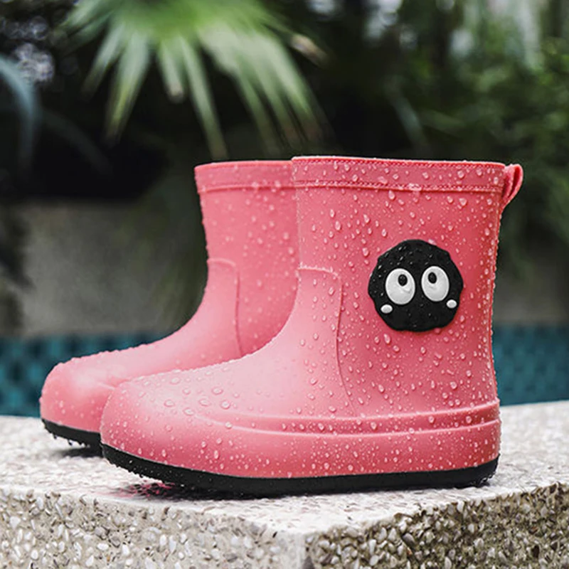 Botas de lluvia para mujer, zapatos impermeables antideslizantes de algodón de terciopelo, Botas de lluvia cálidas para estudiantes, botas de tubo corto para exteriores, moda