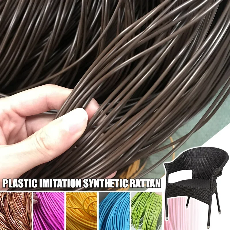 

2.5/3Cm 500G Round Pe Rattan Plastic Synthetic Rattan Weaving Raw Material Knit Furniture Repair Chair Table Storage Basket Tool