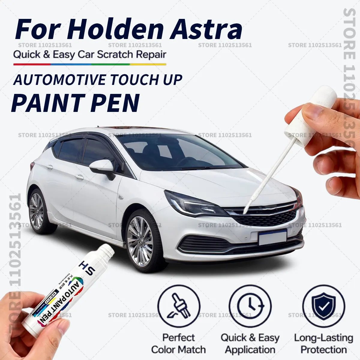 Professional Car Touch Up Paint Pen Scratch Repair Paint Brush for Automotive Paint Restoration For 1984-2020 Holden Astra White