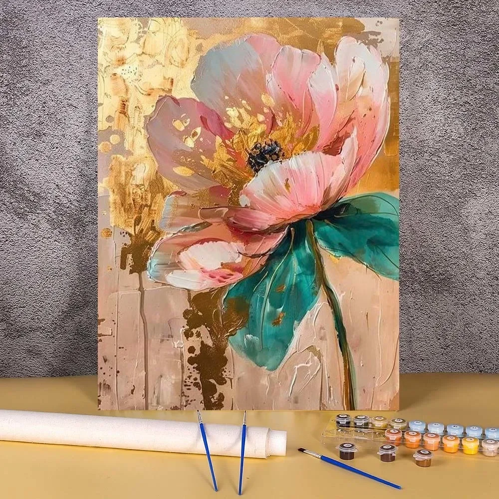 Painting By Numbers Lotus Flower Figures Picture Coloring Artwork Diy Gift Paint On Canvas Home Wall Decors For Living Room,Wit
