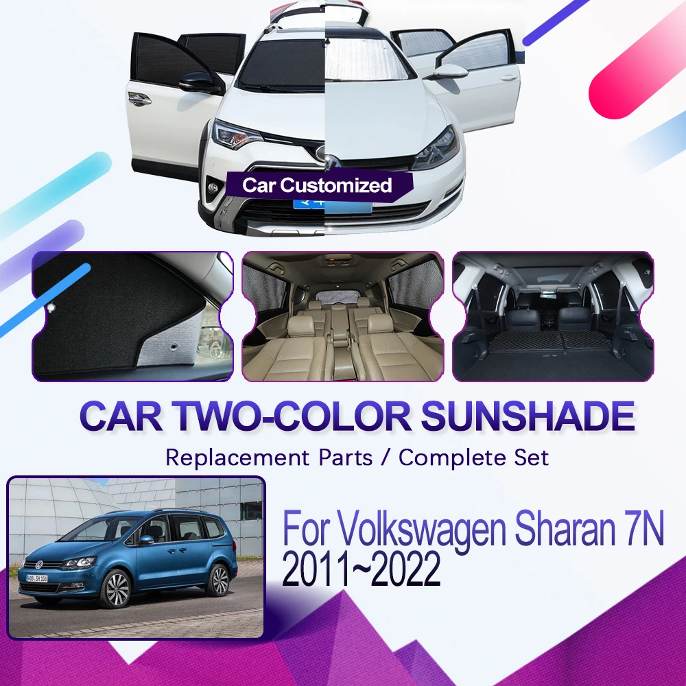 Car Coverage Sunshade Pad Fit For Volkswagen Sharan 7N VW SEAT Alhambra 2011~2022 Sunscreen Window Sunshade Pad Auto Accessories