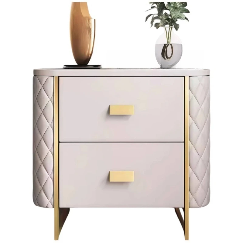 

Simple modern bedside table Cream solid wood locker Creative small bedside table
