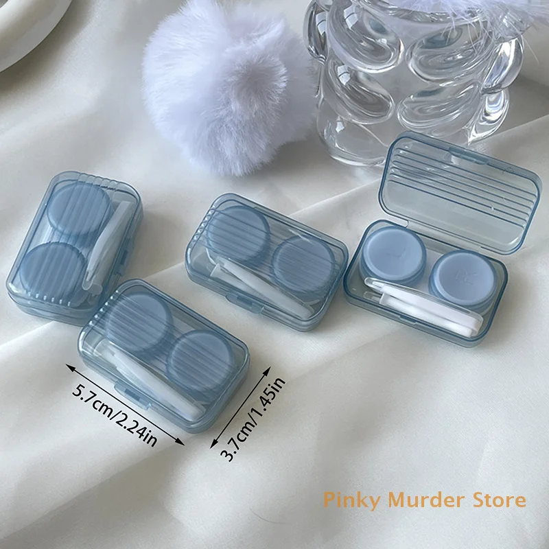 ALi/Cute Candy Color Contact Lens Case For Girl Cute Portable Contact Lens Box Kit Beauty Lens Storage Container