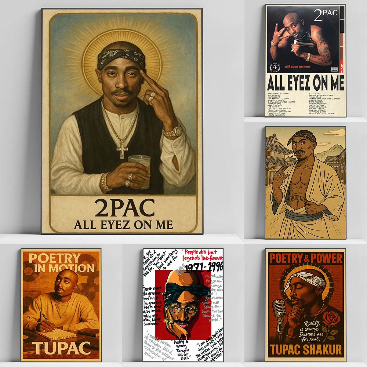 

Tupac Amaru Shakur Rapper Music Star Album Poster Prints Wall Art Canvas Painting Picture Photo Gift Room Home Decor
