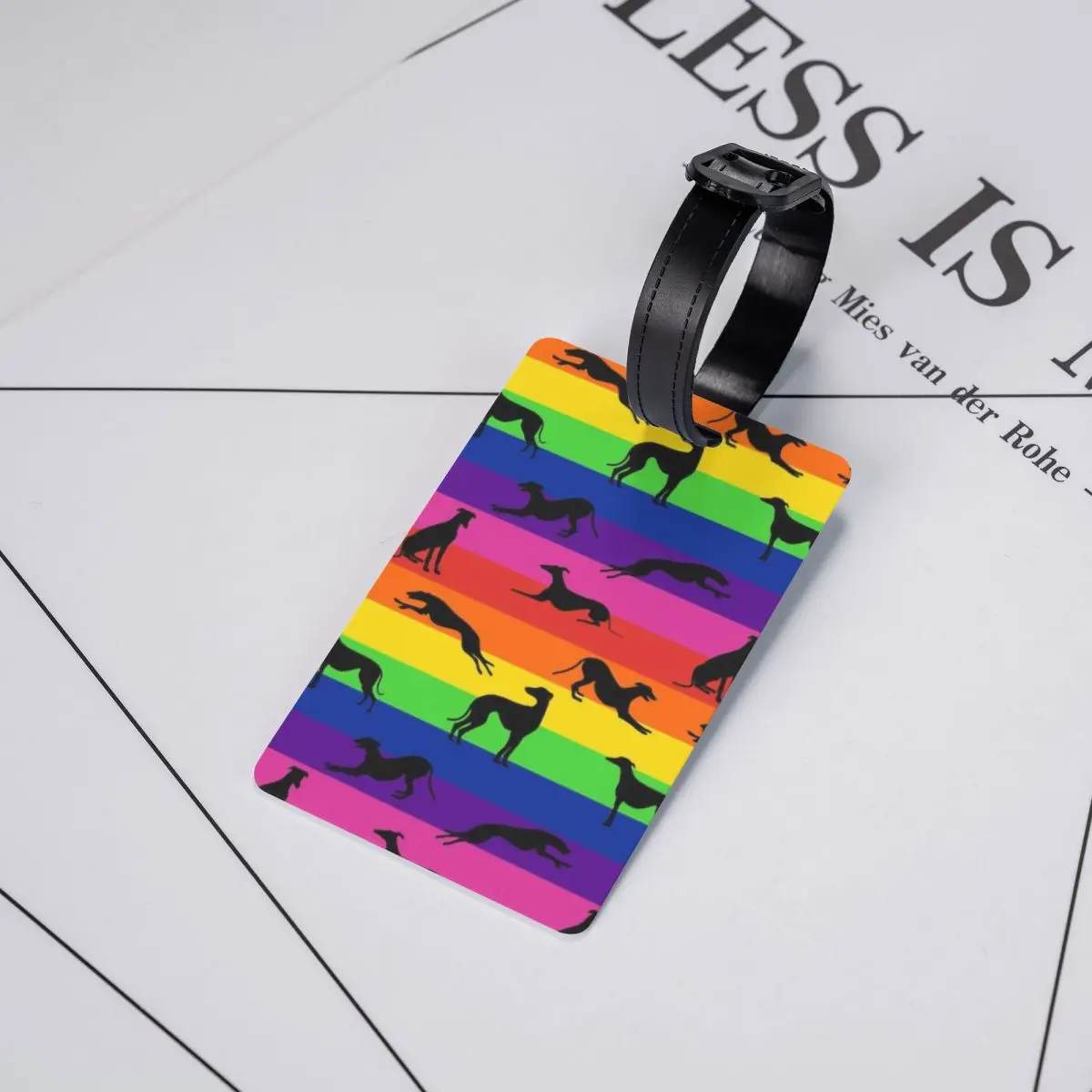 Custom Greyt Greyhound Rainbow etichetta per bagagli protezione della Privacy Whippet Sighthound etichette per bagagli per cani etichette per borse da viaggio valigia