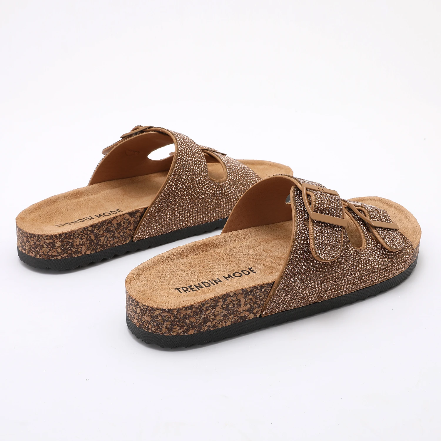 Leather Flat Sandals Women Comfortable Beach Shoes Memory Foam Vacation Essentials Slides for Footwear
