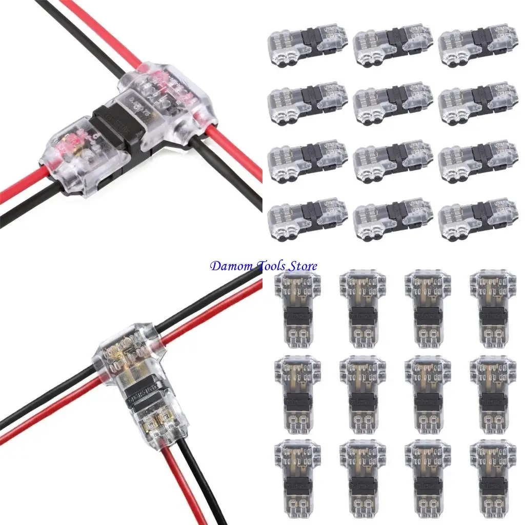 57BE 12pcs Stripping 2 Pin Wire Connectors 3 Way Electrical Wire Connectors for Fast Splicing & Tapping In Automotive