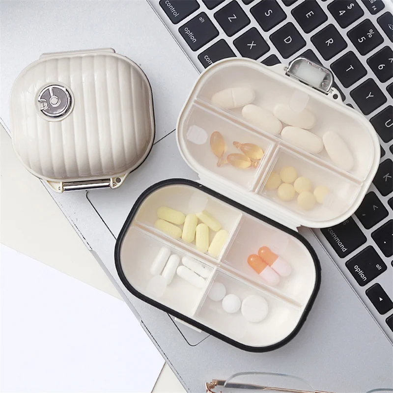 Mini Portable Pill Box Travel For Seven Days Multi Grid Split Package Pills Tablets Sealed Storage Box Pill Organizer Weekly